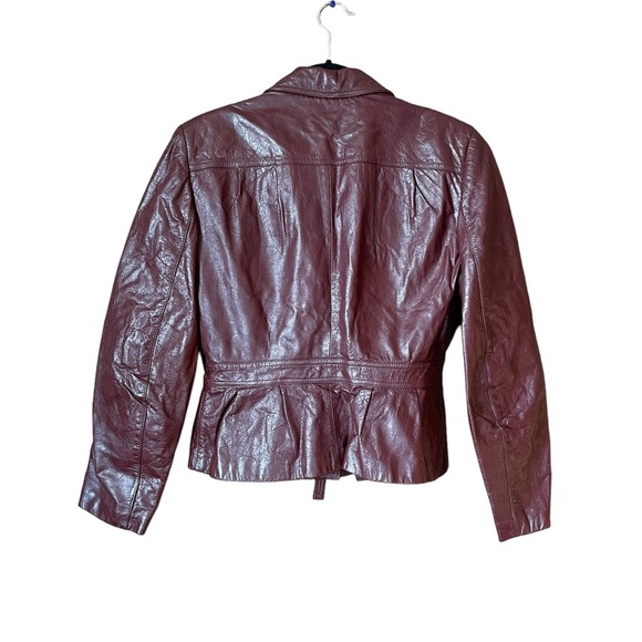 OPERA Burgundy Colour Women’s Leather Jacket Size 13/14 - Picture 2 of 16